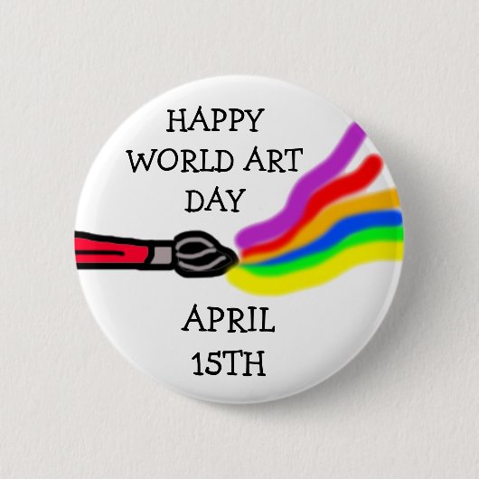 Wereld Kunstdag, 15 april Ronde Button 5,7 Cm (Voorkant)