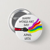 Wereld Kunstdag, 15 april Ronde Button 5,7 Cm (Voorkant /achterkant)