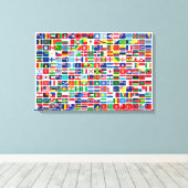 Wereld Landen Vlaggen Stretched Canvas Afdruk (Insitu (Houten vloer))