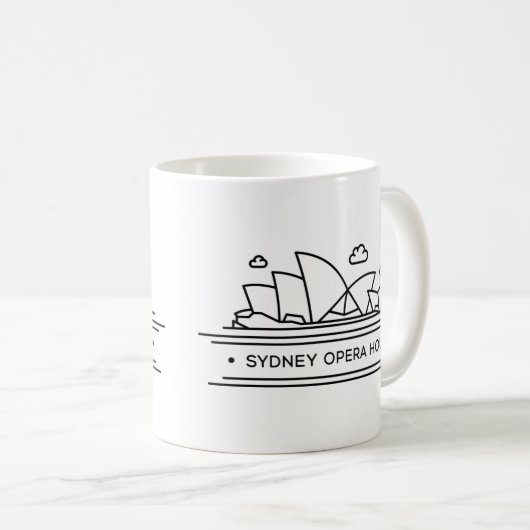 Wereld landmerk: Sydney Opera House Koffiemok (Voorkant rechts)