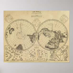 Wereld landoppervlak poster