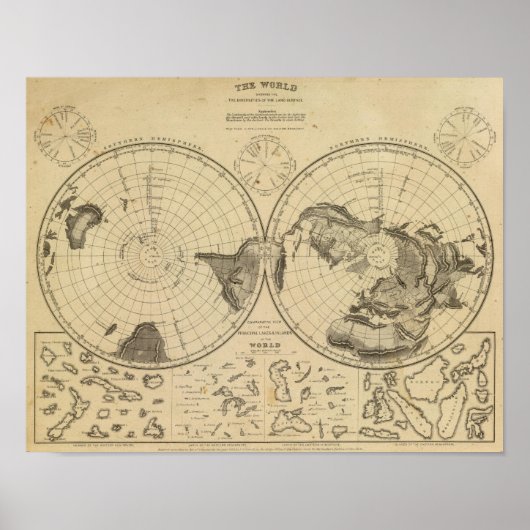 Wereld landoppervlak poster (Voorkant)