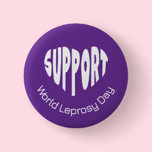 Wereld Lepra Dag Paars Ronde Button 5,7 Cm