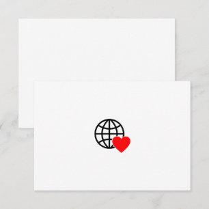 Wereld Liefde Bol Icon   Hart Aarde Zomer Design Bedankkaart