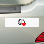 Wereld Liefde Bol Icon | Hart Aarde Zomer Design Bumpersticker (Op auto)