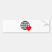 Wereld Liefde Bol Icon | Hart Aarde Zomer Design Bumpersticker (Voorkant)