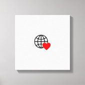 Wereld Liefde Bol Icon | Hart Aarde Zomer Design Canvas Afdruk (Voorkant)