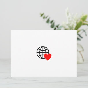 Wereld Liefde Bol Icon   Hart Aarde Zomer Design Feestdagenkaart