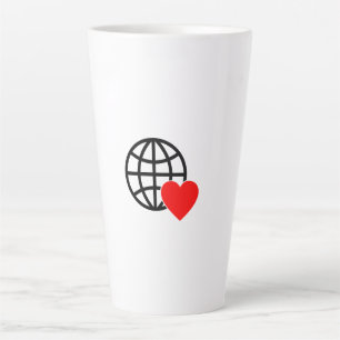 Wereld Liefde Bol Icon   Hart Aarde Zomer Design Latte Mok