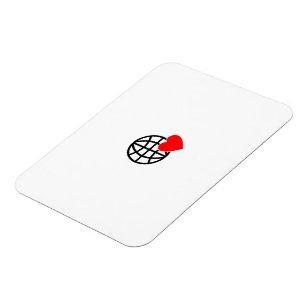 Wereld Liefde Bol Icon   Hart Aarde Zomer Design Magneet
