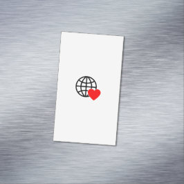 Wereld Liefde Bol Icon | Hart Aarde Zomer Design Magnetisch Visitekaartje