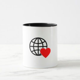 Wereld Liefde Bol Icon | Hart Aarde Zomer Design Mok