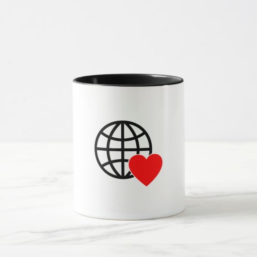 Wereld Liefde Bol Icon | Hart Aarde Zomer Design Mok (Midden)