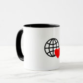 Wereld Liefde Bol Icon | Hart Aarde Zomer Design Mok (Voorkant links)