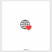 Wereld Liefde Bol Icon | Hart Aarde Zomer Design Sticker (Vel)