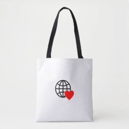 Wereld Liefde Bol Icon | Hart Aarde Zomer Design Tote Bag