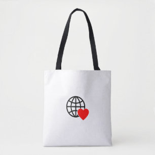 Wereld Liefde Bol Icon   Hart Aarde Zomer Design Tote Bag