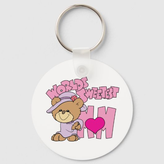 wereld liefste teddybeer ontwerp sleutelhanger (Voorkant)