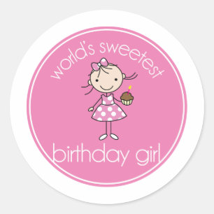 Wereld liefste verjaardagsmeisje ronde sticker