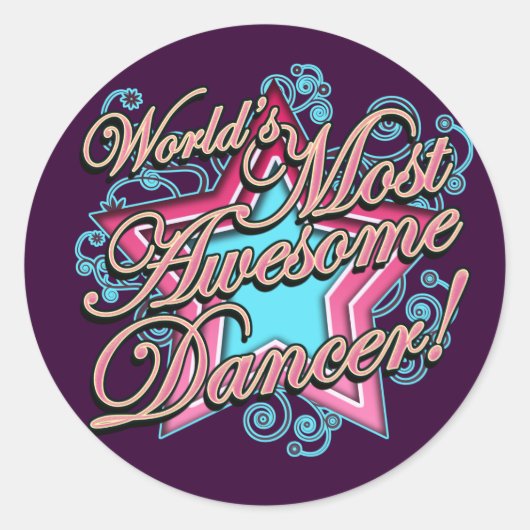 Wereld meest Geweldige danser Ronde Sticker (Voorkant)