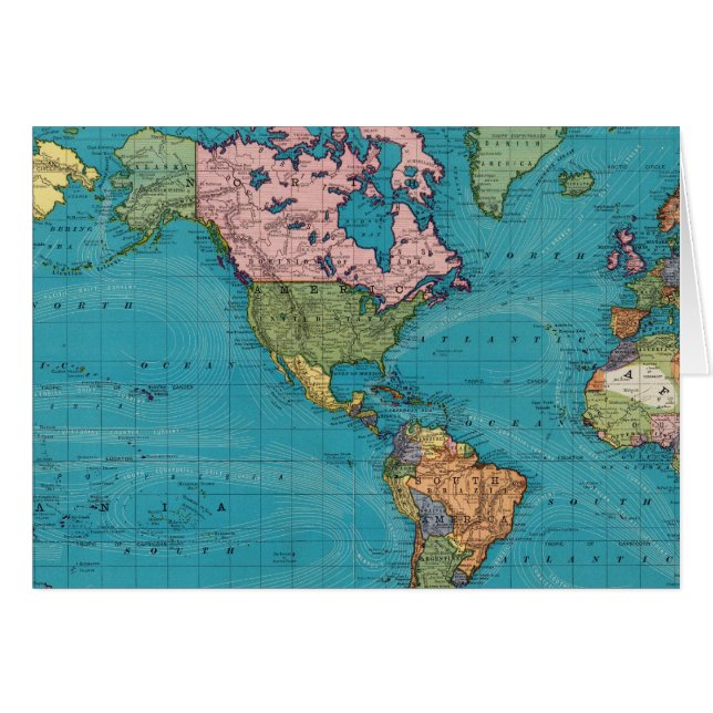 Wereld, Mercator-projectie (Voorkant Horizontaal)