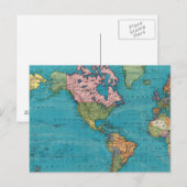 Wereld, Mercator-projectie Briefkaart (Voorkant / Achterkant)