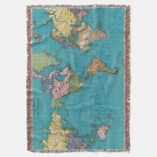 Wereld, Mercator-projectie Deken (Voorkant Verticaal)