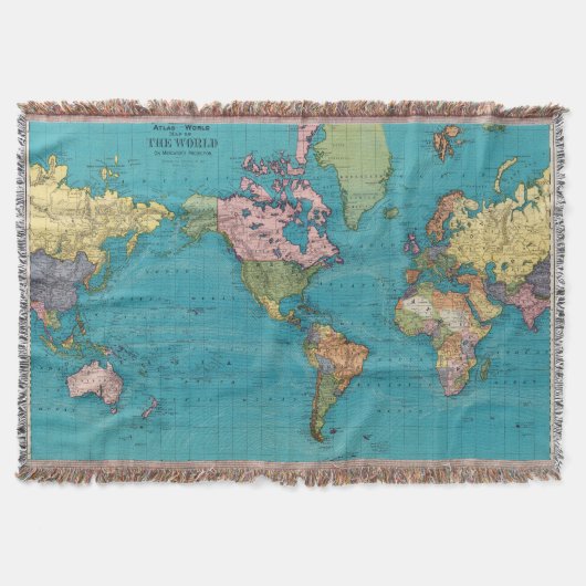 Wereld, Mercator-projectie Deken (Voorkant)