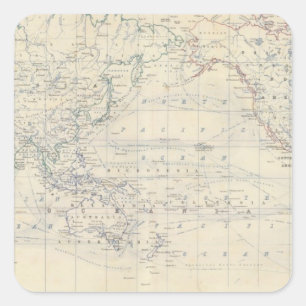 Wereld Mercators-project Vierkante Sticker