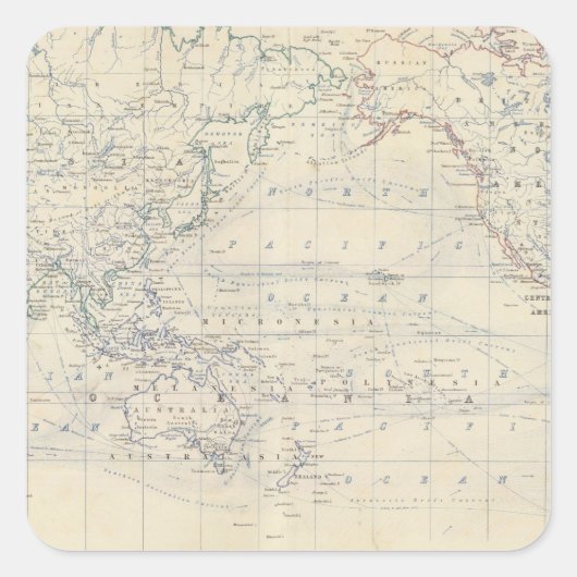 Wereld Mercators-project Vierkante Sticker (Voorkant)