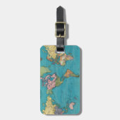 Wereld, Mercator's projectie. Bagagelabel (Voorkant verticaal)