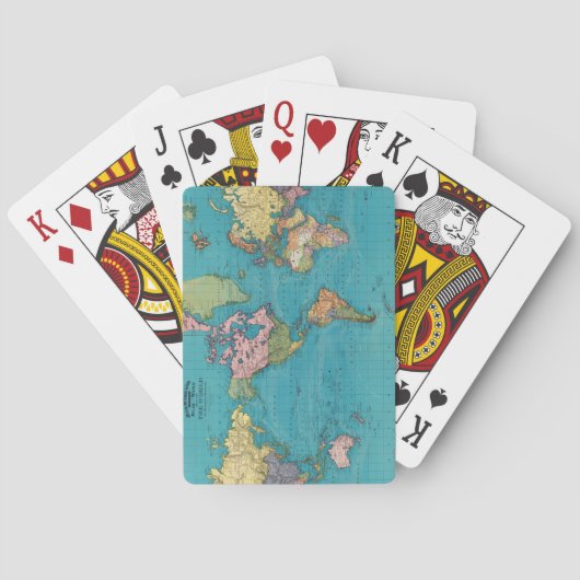 Wereld, Mercator's projectie. Pokerkaarten (Achterkant)