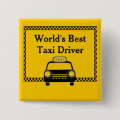 Wereld met de beste Taxi Driver Button (Voorkant)