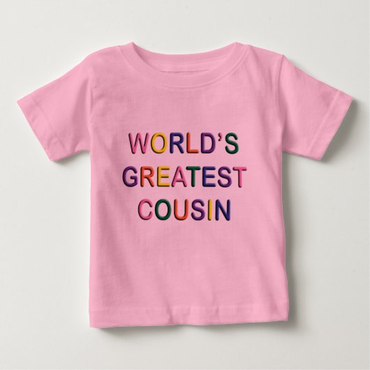 Wereld met de grootste neef roze Baby T-shirt (Voorkant)
