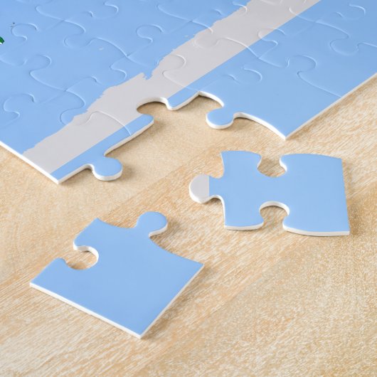 wereld met vlag legpuzzel (Zijkant)