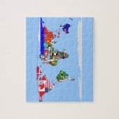 wereld met vlag legpuzzel (Verticaal)