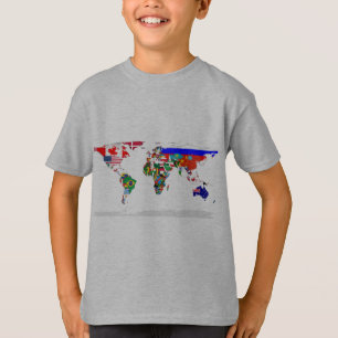 wereld met vlag t-shirt
