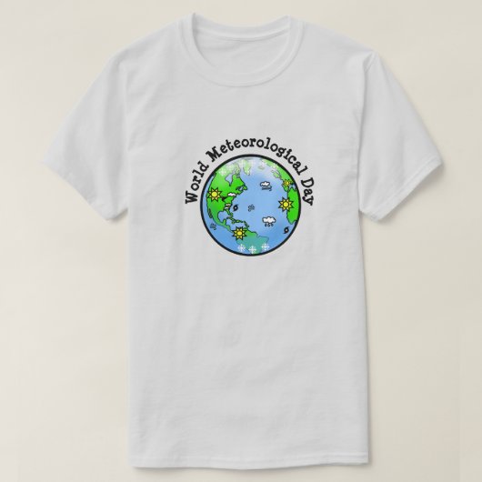 Wereld Meteorologische Dag Aarde Weer T-Shirt (Design voorkant)