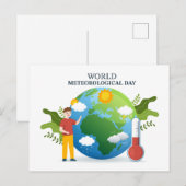Wereld Meteorologische Dag Feestdagenkaart (Voorkant / Achterkant)