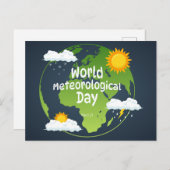 Wereld Meteorologische Dag Feestdagenkaart (Voorkant / Achterkant)