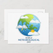 Wereld Meteorologische Dag Feestdagenkaart (Voorkant / Achterkant)