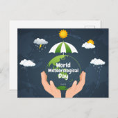 Wereld Meteorologische Dag Feestdagenkaart (Voorkant / Achterkant)