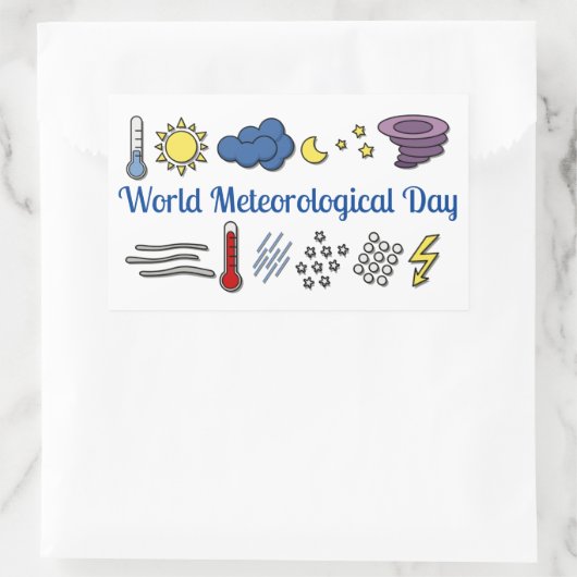 Wereld Meteorologische Dag Rechthoekige Sticker (Tas)