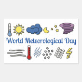 Wereld Meteorologische Dag Rechthoekige Sticker (Voorkant)