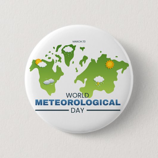 Wereld Meteorologische Dag Ronde Button 5,7 Cm (Voorkant)