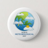 Wereld Meteorologische Dag Ronde Button 5,7 Cm (Voorkant)