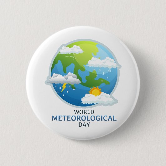 Wereld Meteorologische Dag Ronde Button 5,7 Cm (Voorkant)