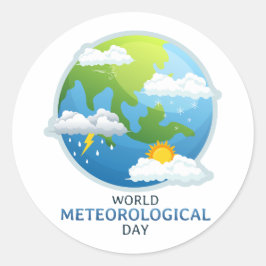 Wereld Meteorologische Dag Ronde Sticker