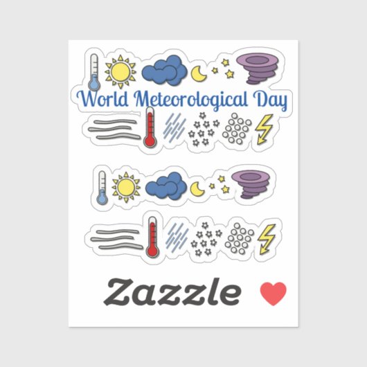 Wereld Meteorologische Dag Sticker (Vel)