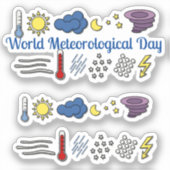 Wereld Meteorologische Dag Sticker (Voorkant)
